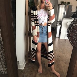 Knit stripe cardigan